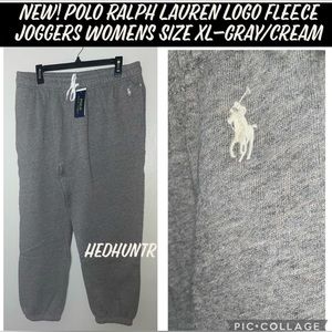 New! Polo Ralph Lauren Cotton/Fleece Logo Jogger Sweatpants Gray Women’s XL🐎🤍